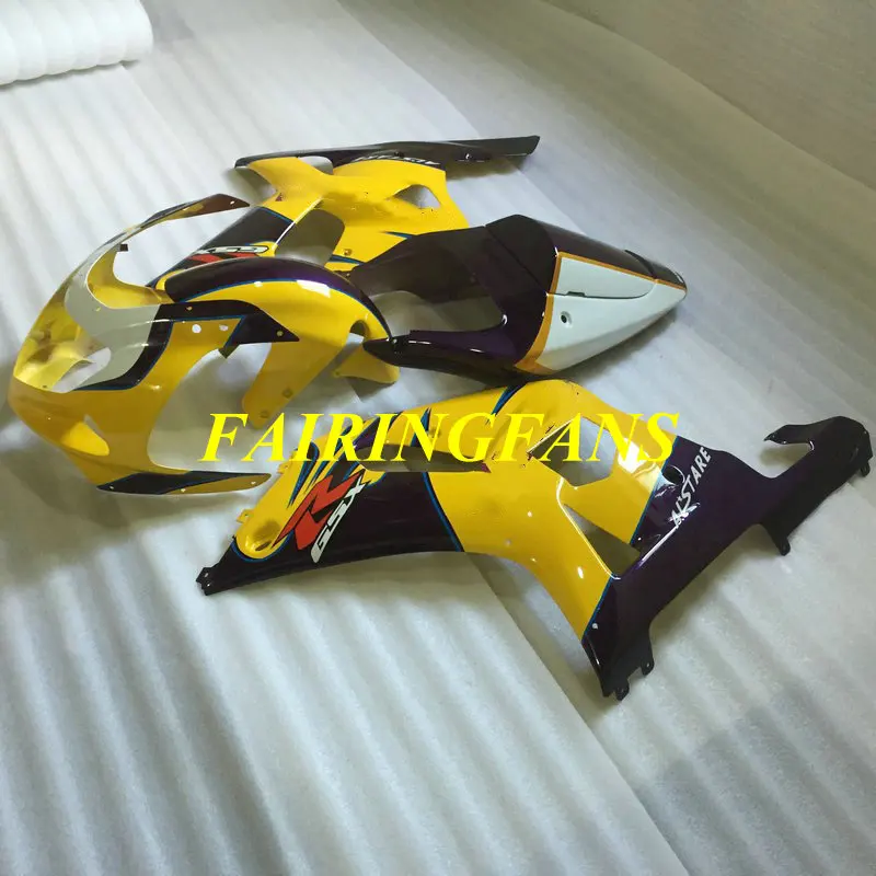 Набор обтекателей для GSXR600 750 K1 01 02 03 GSXR 600 GSXR750 2001 2002 2003 желтый фиолетовый Обтекатели Кузов+ подарки SH38