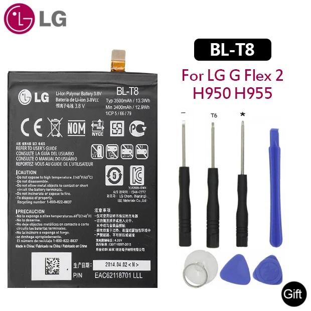 

LG Original BL-T8 Phone Battery For LG G Flex D950 D955 D958 D959 LS995 F340S BLT8 Replacement Batteries 3500mAh with Free Tools