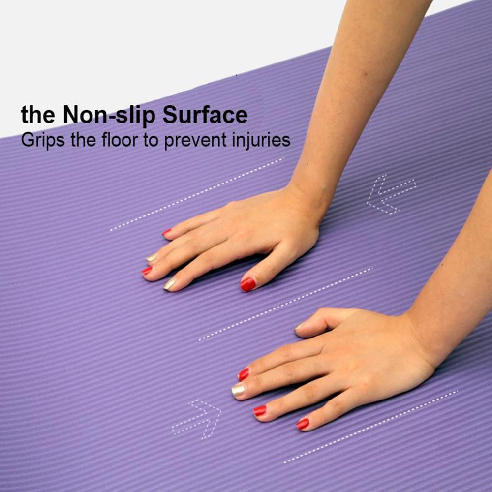 10mm thick Pad 183*61cm Non-slip yoga Mat For Beginner Fitness Sports Gymnastics Mats NBR Gym Fitness Pilates Pads With Strap