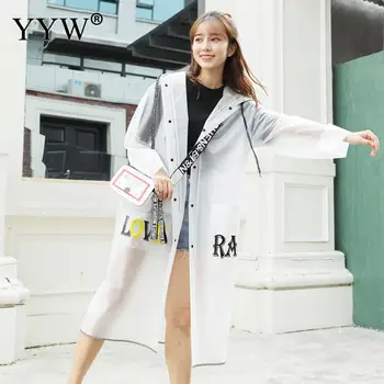 

Korean Style Letter Pattern Waterproof Eva Raincoat Women Rainwear Outdoor Travel Rain Coat Adult Hiking Poncho Capa De Chuva