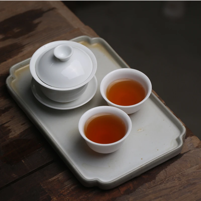 Tea set Mini 60ml Gaiwan For Tea Solid White Porcelain Tureen With Lid Teaware Travel Kung Fu Tea Set Chinese Cup Bowls Small Chawan