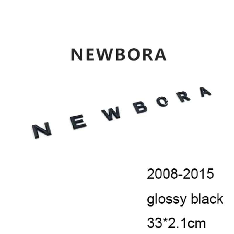 Glossy NEWBORA 08-15 3D буквы Эмблема для BORA NEWBORA 2008- автомобильный Стайлинг переоборудование Средний багажник логотип значок наклейка хром матовый глянцевый черный - Цвет: Glossy NEWBORA 08-15