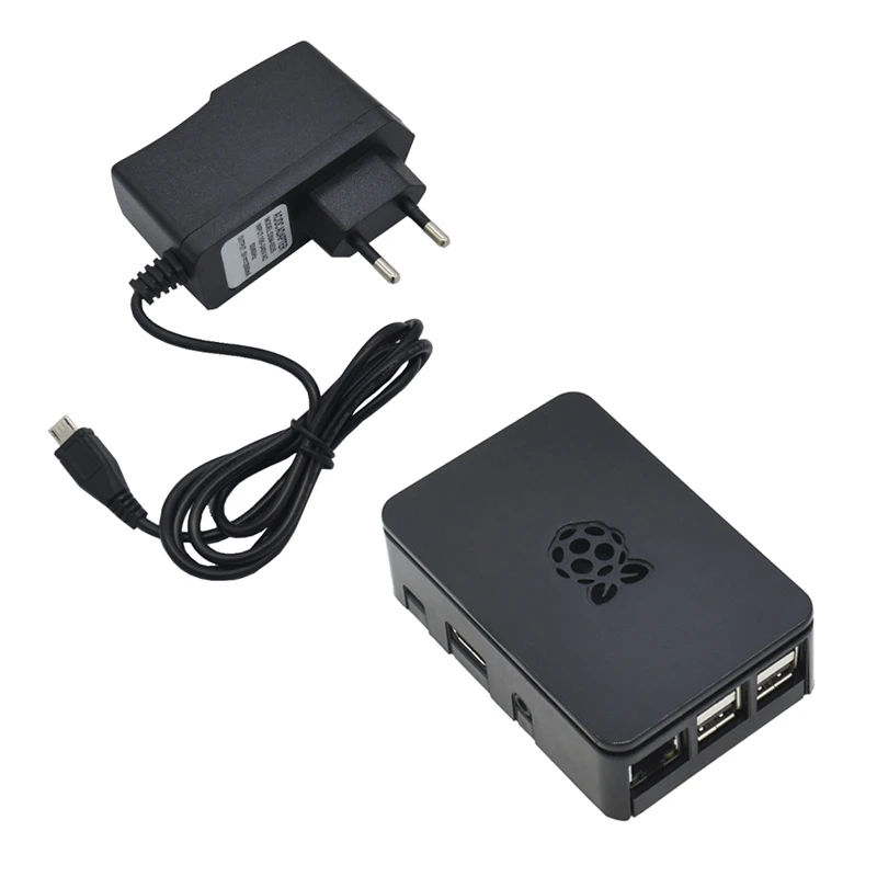 Для Raspberry Pi 3 Model B+(Plus)+ Abs чехол+ 5V 2.5A Мощность адаптер с поддержкой Wi-Fi и Bluetooth Декодер каналов кабельного телевидения штепсельная вилка европейского стандарта