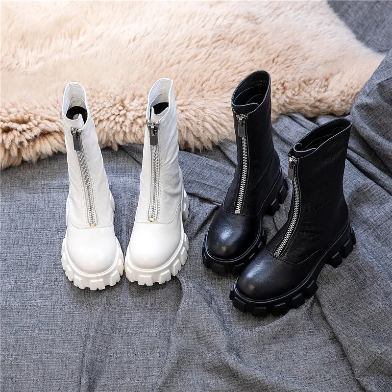 RASMEUP/ г.; Модные женские Ботинки martin на платформе с молнией ...