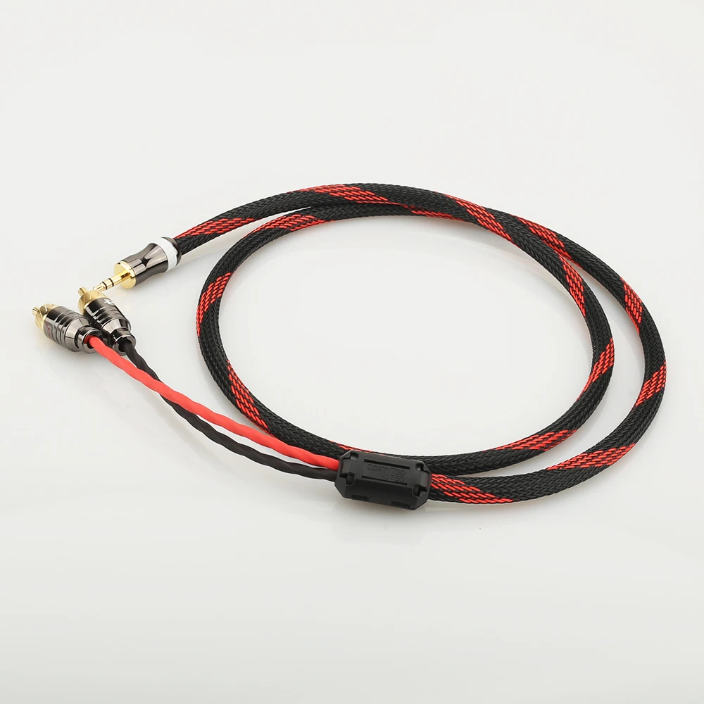 Hifi Canare от 3 5 мм до 2RCA аудиокабель для ПК быстрое подключение высококачественный
