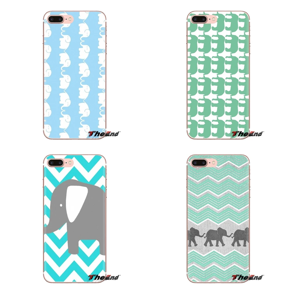 Housing Luxury Mint and Grey Elephants Art For Samsung Galaxy S2 S3 S4 S5 MINI S6 S7 edge S8 S9 Plus Note 2 3 4 5 8 Coque Fundas |