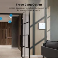 Woolley Wifi EU Touch Switch Black White Golden Smart Wall Light Switches Glass Panel 1/2/3 Gang Work with Alexa, Google Home 2