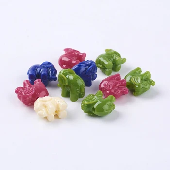 

10pcs/lot Mixed Color Elephant Resin Beads 11x14x8mm, Hole: 2mm F80