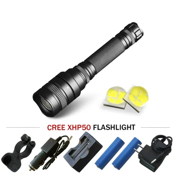 

Searchlight 18650 rechargeable powerful led flashlight telescopic zoom torch flashlight xhp50 camping led lantern lampe torche