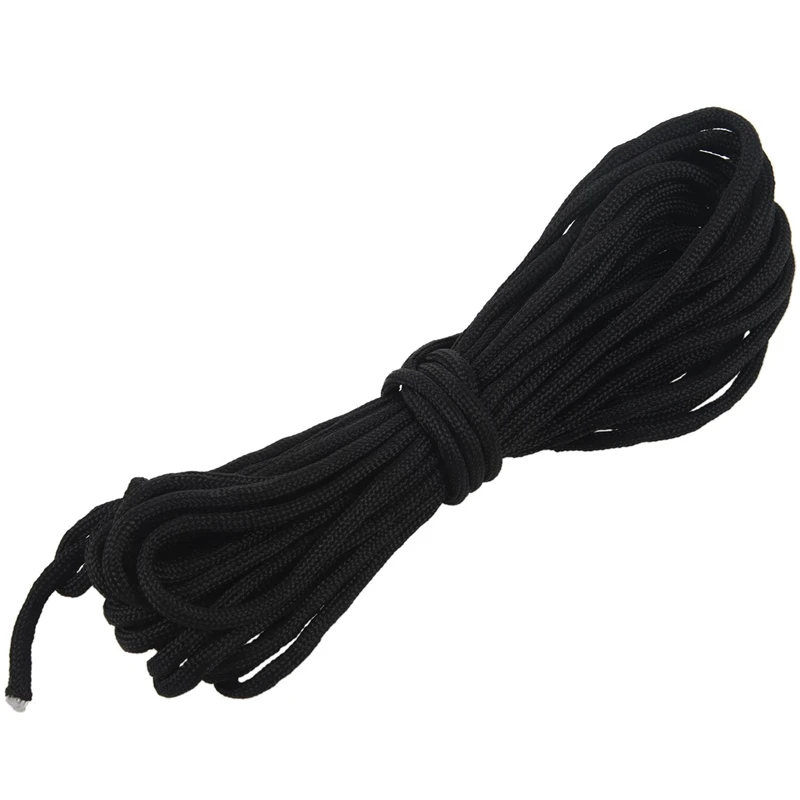 2 Pcs Paracord 550 Parachute Rope 7 Core Strand for Climbing Camping Buckle Rope 25FT, Black with Red