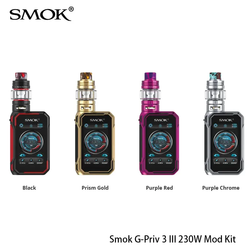 SMOK G PRIV 3 комплект коробка мод 230 Вт 5 мл TFV16 Lite майка сетка 0.2ом Двойная 0.15ом катушка