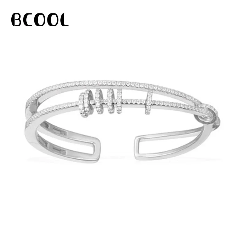 

BCOOL Fashion Charm Original 1:1 Engraved, Double-row Multi-ring Bracelet Female Bracelet Irregular Silver Bracelet Jewelry Gift