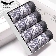 4 шт./лот мужские хлопковые трусы боксеры нижнее белье удобные дышащие мужские трусы брендовые шорты мужские боксеры