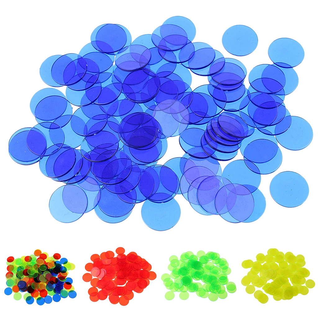 100pcs Bingo Game Accessories Chips Transparent Color Counter Plastic Markers 100pcs Bingo Game Accessories Chips Transparent Color Counter Plastic Markers