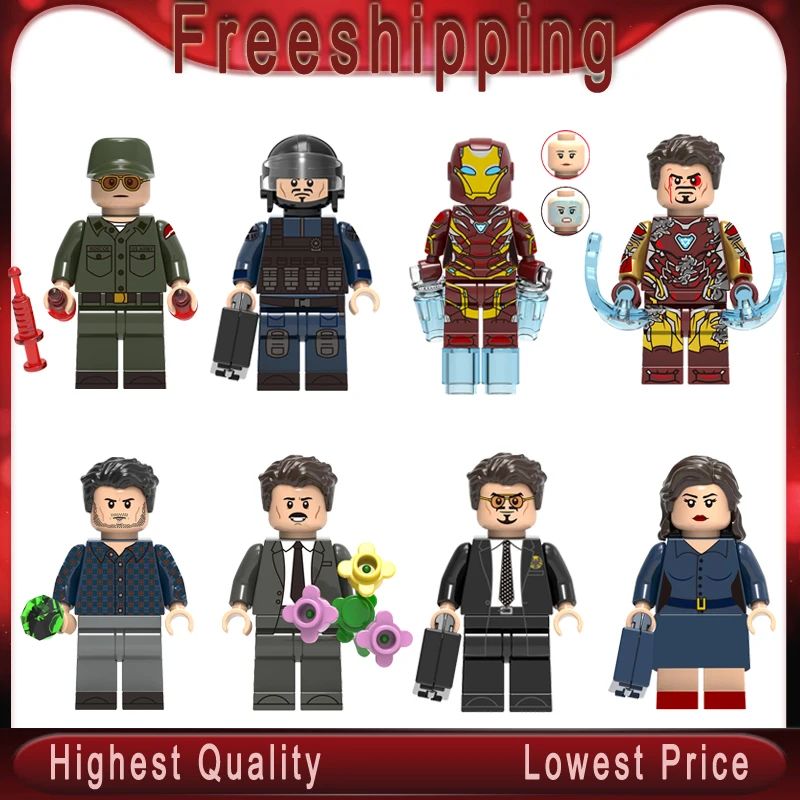 

super hero avenger Iron man Robert bruce banner Howard stark Pepper potts Steve rogers tony stark building blocks toy child gift
