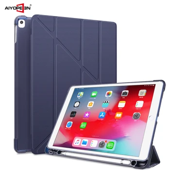 

for iPad 10.2 case With Pencil Holder for IPad 7th Generation Case TPU Soft Silicone Shell Full Protect Cover Auto Sleep/Wake