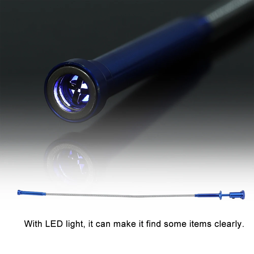 Flexible Pick Tool 56cm/62cm Flexible Claw Pick Up Tool Magnetic LED Light Picker 4-Claw Long Reacher Trash Grabber Telescopic Magnet Tools