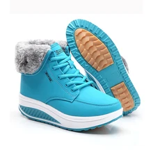 Обувь на платформе женские зимние ботильоны г. Теплая обувь на меху и плюшевой платформе на шнуровке женские модные зимние ботинки женская обувь