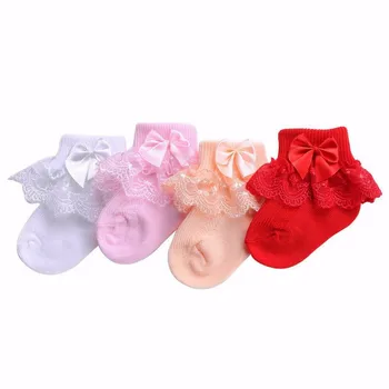 

Bow Lace Baby Socks Newborn Cotton Baby Girls Sock Cute Toddler Socks Princess Style Baby Accessories
