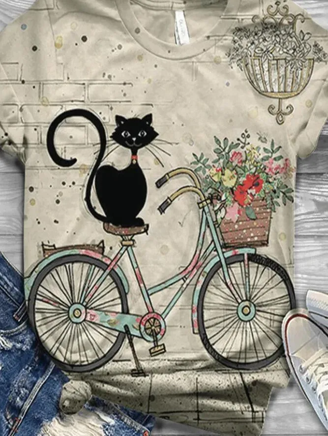 Tshirt Women Plus Size Short Sleeve 3D Animal Printed O-neck Tops Tee T-shirt Ropa Mujer Top Women Harajuku T Shirt Haut Femme