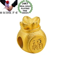 OMHXFC Европейская мода женщина вечерние день рождения свадьба подарок мешок удачи DIY аксессуары 24KT золотой кулон Шарм PN305