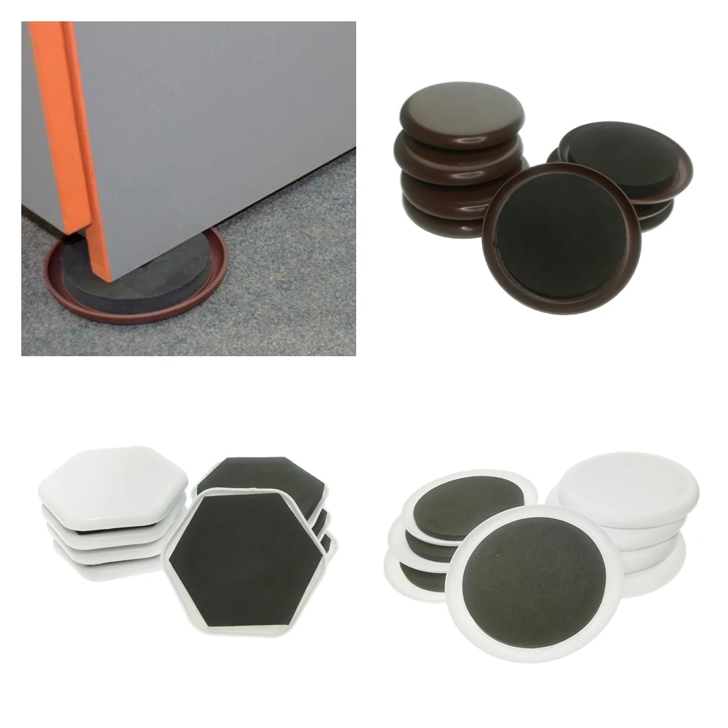 

8 Pieces Plastic Heavy Duty Reusable Furniture Sliders Carpet Moving Pads Prevent Furniture Legs from Moisture Corrosion