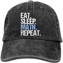 Eat Sleep Math Repeat унисекс бейсболка хлопковая джинсовая Регулируемая Солнцезащитная шляпа для мужчин и женщин