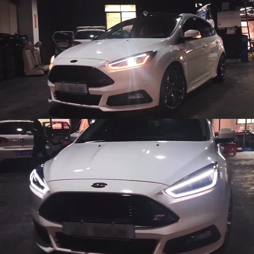 2 шт. светодиодный ные фары для Ford Focus 2015 2016 2017 2018 Автомобильные ангельские глазки