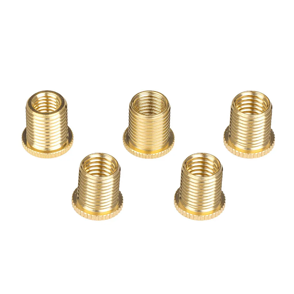 Pack of 5 Universal Gear Shift Knob Adapter Nuts Insert Set M8x1.25 Gold