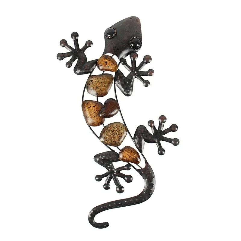 Домашний декор металлическая стена Gecko для украшения сада уличные статуи аксессуары скульптуры и животные