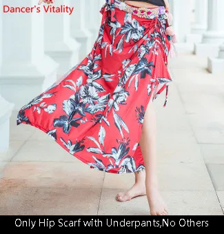 Одежда для занятий танцами живота, новинка, Топ с длинным рукавом, юбка с принтом для начинающих, восточные, индийские, для танцев, для выступлений, тренировочные наряды - Цвет: Only Skirt as Photo