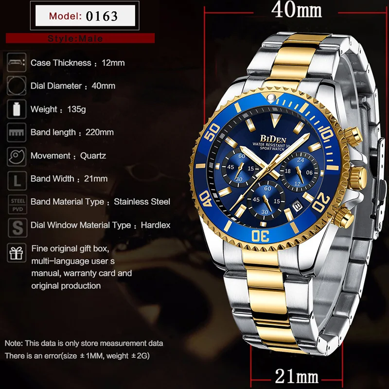 Модные Rolexable мужские часы лучший бренд класса люкс водонепроницаемые часы из нержавеющей стали Мужские кварцевые часы спортивные наручные часы с хронографом