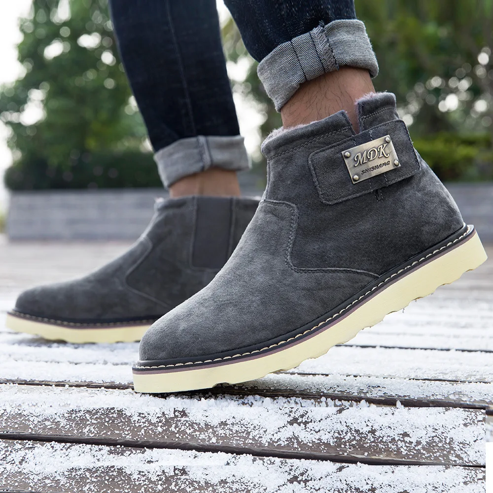 

Winter New Style Snow Boots Anti-slip Wear-Resistant Warm Men's Brushed And Thick Cold Cotton-padded Shoes Eaby Hot Selling