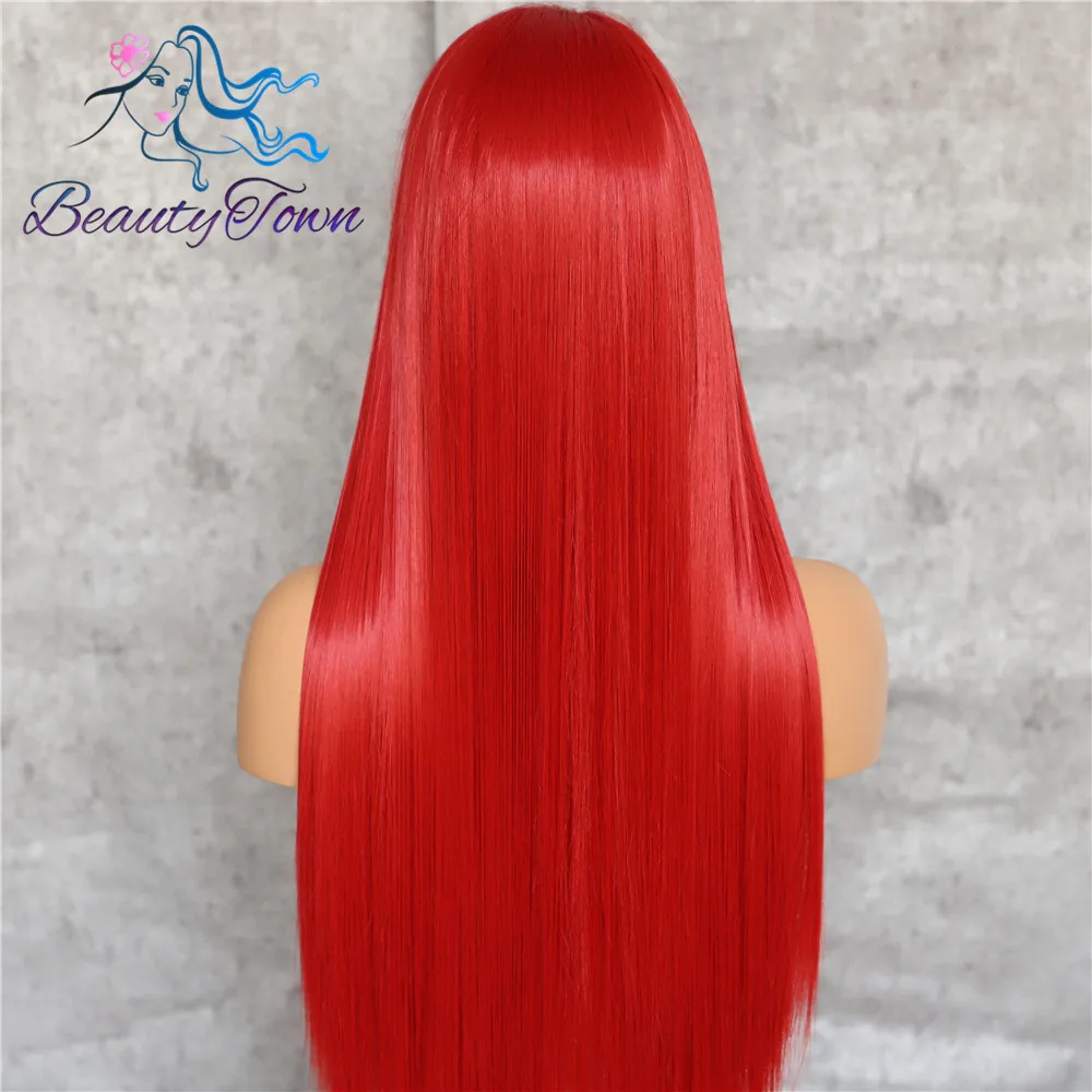 BeautyTown красный 13x6 Количество кружева свободная часть Futura NoTangle термостойкие волосы на каждый день свадебный макияж слой синтетический парик с кружевом спереди