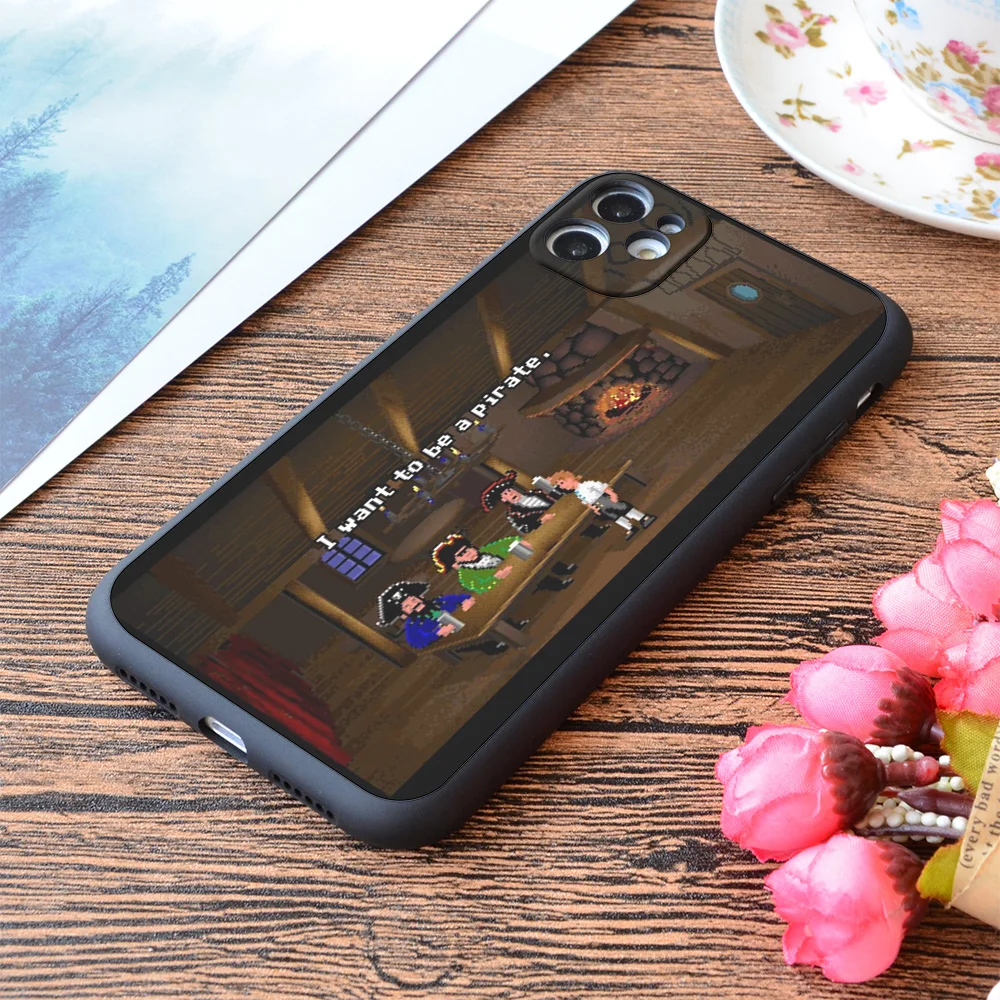 

For iPhone I Want To Be A Pirate Monkey Island 2 Print Soft Matt Apple iPhone Case