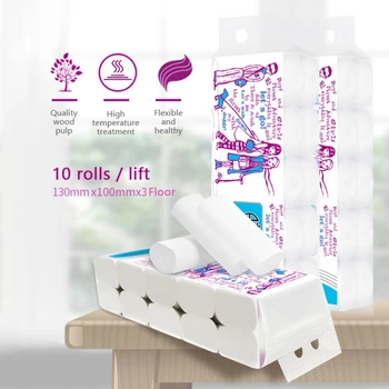 

10 Rolls Thicken Three Layers Toilet Paper Paper Towels Safe Virgin Wood Pulp Kitchen Tissue Soft Toilet Rolls