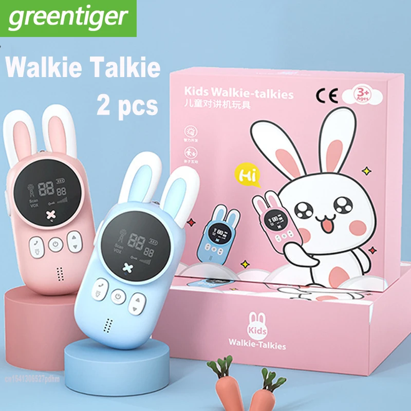 wifi walkie talkie 2PCS Kids Walkie Talkie Mini Toys Handheld Transceiver 3KM Range UHF Radio Lanyard Interphone Birthday Gift Toys For Boys Girls best two way radios