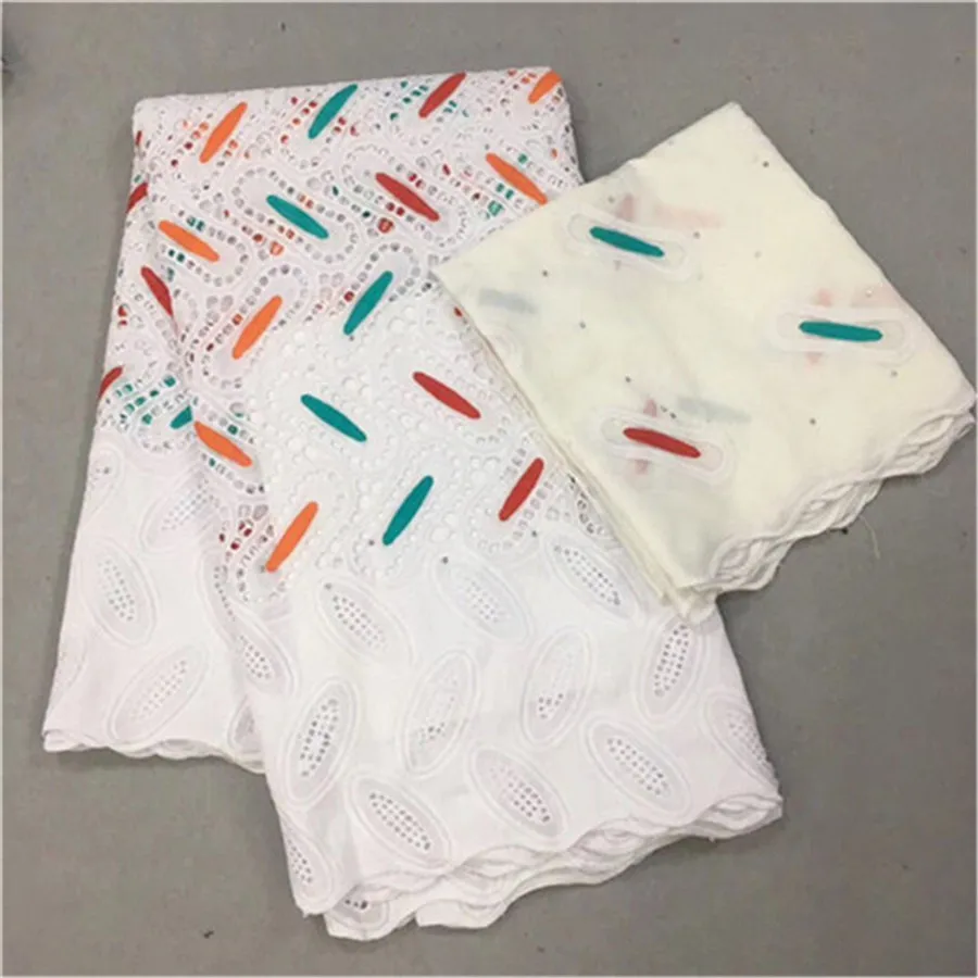 Африканское парчовое Ткань Белая швейцарская вуаль кружевная ткань из Дубая Африканское сухое кружево высокое качество кружева 5+ 2 ярдов/партия