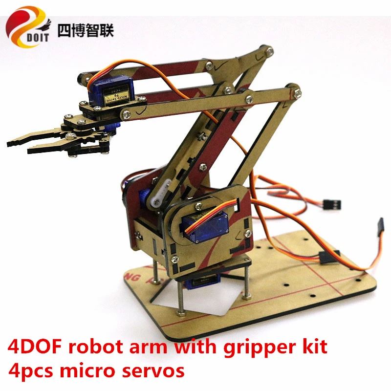 DIY Robot 4DOF Robot Aluminum Alloy Mechanical Arm for  Learning Kit 