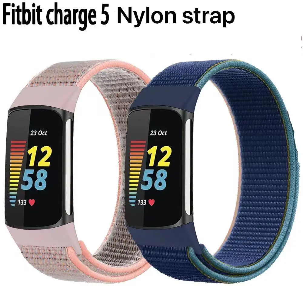 Cinturino Ad Anello In Nylon Per Fitbit Charge 5 Sport Comodo Braccialetto Intelligente Per Fitbit Charge 5 Band Traspirante Correa