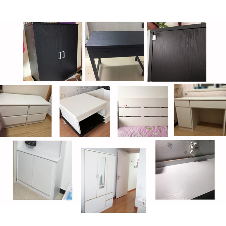 YUNPOINT 나뭇결 자체 접착 PVC 벽지, 탁상 리노베이션 스티커, 침실 옷장 캐비닛 방수 장식 필름