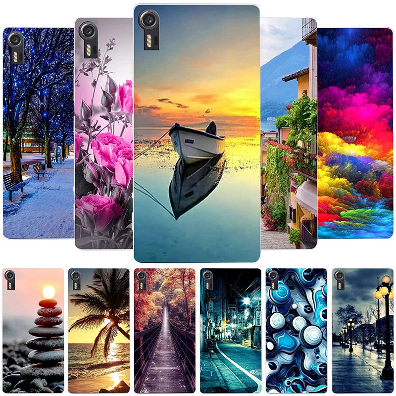 For Lenovo Vibe Shot Z90 Cover Z90-7 Z90-3 Case Flower Patterns Back for Soft TPU Phone Bags | Мобильные телефоны и