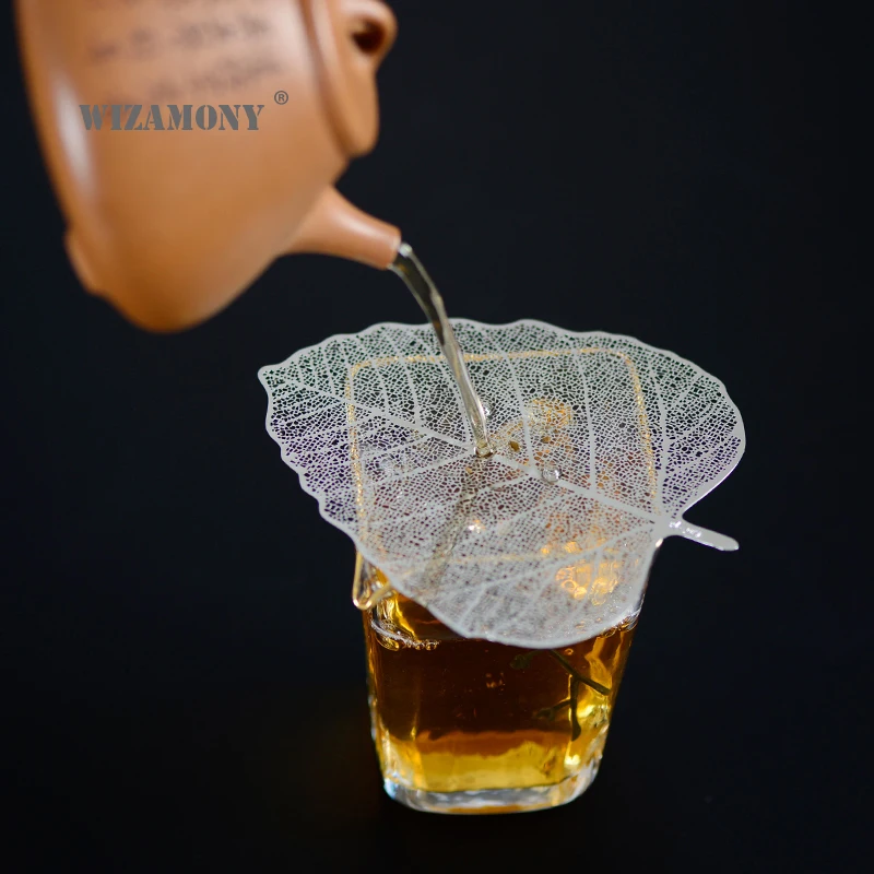 

1pcs !! WIZAMONY Bodhi Leaf Copper Tea Filter Creative Net Kong fuTea Accessory Chinese Tea Set Teapot Tea Cup Strainers