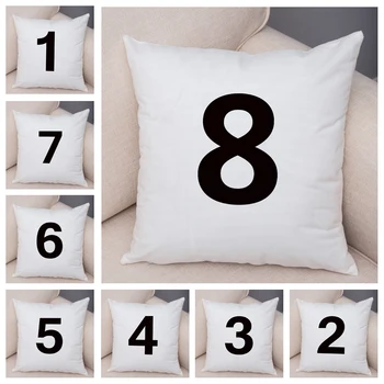 

Arabic numerals 0-13 Cushion Cover for Home Car Sofa Short Plush Pillowcase Decor Cartoon Printed Linen Pillow Case 45x45cm