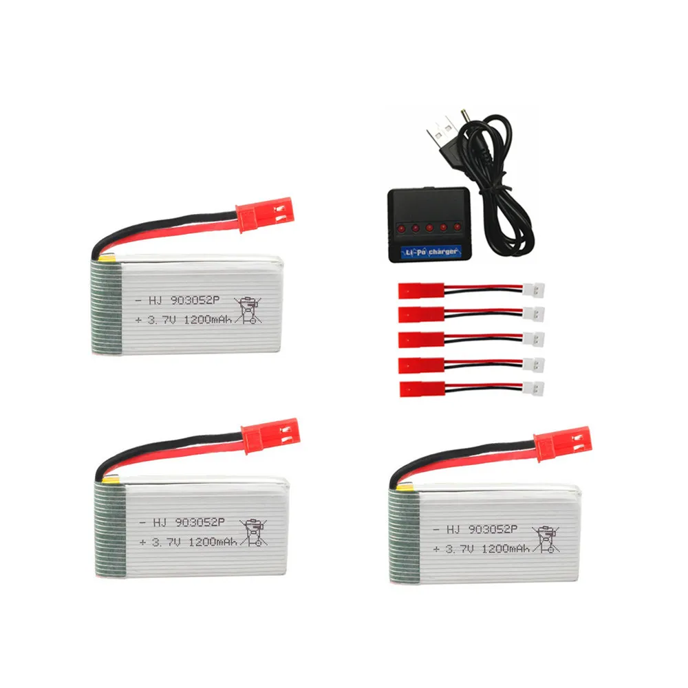 3,7 V 1200mah литий-полимерный Батарея+ 5 в 1 зарядное устройство для HQ859B HQ898B H11D H11C T64 T04 T05 F28 F29 T56 T57 Дрон 903052 Батарея - Цвет: Черный