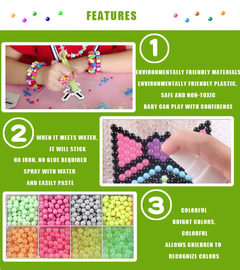 Crafts for Kids Bead Kids Beads DIY Crystal Creative Material Water Spray Magic Puzzle Educational Toys 3