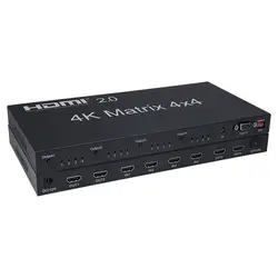 HDMI 2,0 матричный 4x4 4K 60 Гц HDMI DIP переключатель сплиттер матрица поддержка LPCM7.1/DTS/Dolby-AC3/DSD HDCP 2,0/3D/4 K
