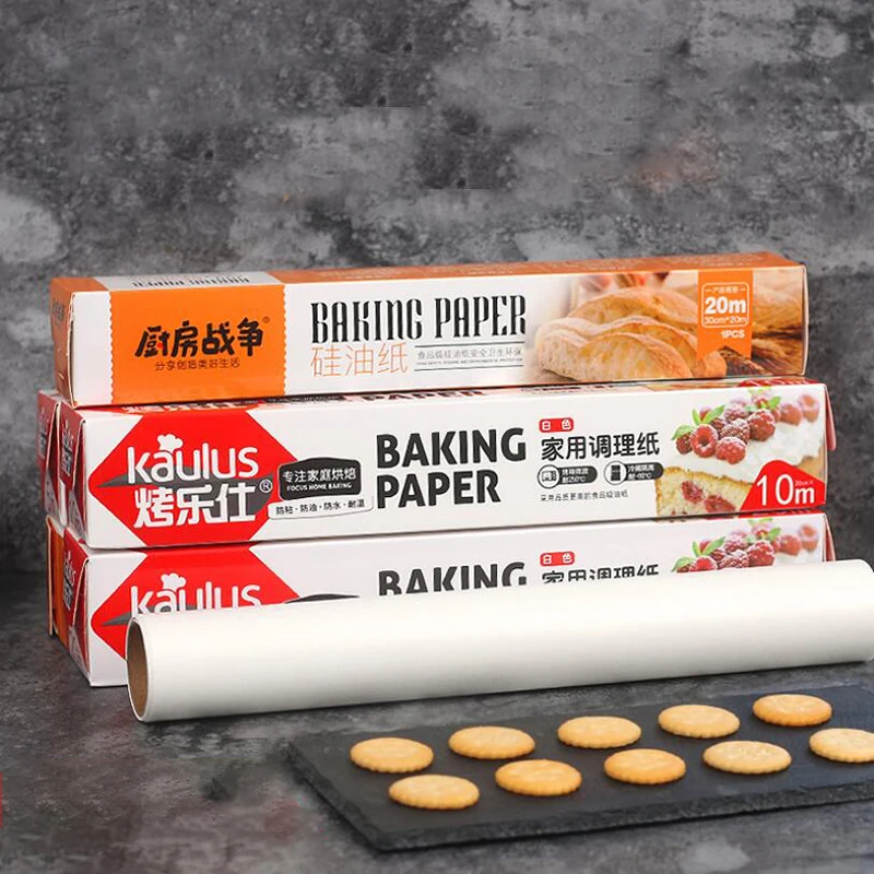 5/10M Baking Paper Barbecue Double-sided Silicone Oil Paper Parchment Rectangle Oven Oil Paper Baking Sheets Bakery BBQ Party