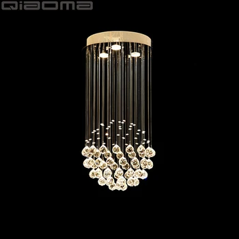 

Clear Crystal Round LED Chandelier Crystal Lamp Modern Crystal Light Fixture Circle Hanging Lustres LED Luminaire Home Lamps