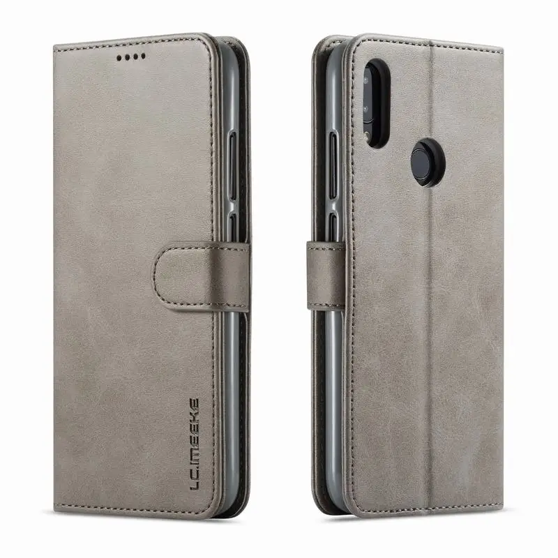 Чехол с откидной крышкой для Xiaomi Redmi Note 7 Чехол-бумажник чехол Redmi Note7 чехол для телефона для Xiaomi Redmi Note 7 Pro Роскошный чехол Capa - Цвет: Gray